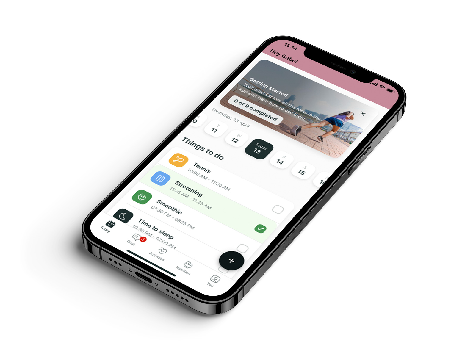 A mockup of the coaching app showcasing the features.